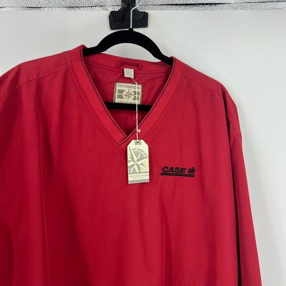 Case Popover Dark Red Light Jacket Shirt V Neck Unlined NEW NWT Men's Large - Picture 8 of 9